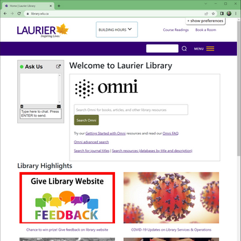 New Library website launched.