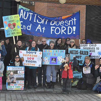 Image - Waterloo region protestors take fight against autism funding changes to Queen's Park
