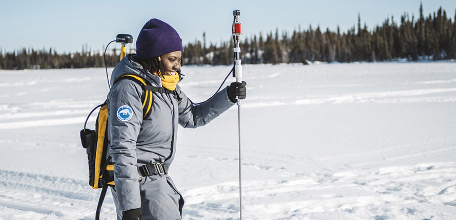 Gifty Attiah conducting research in the Northwest Territories
