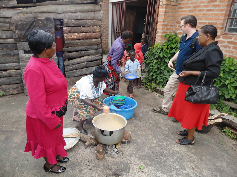 people making soup