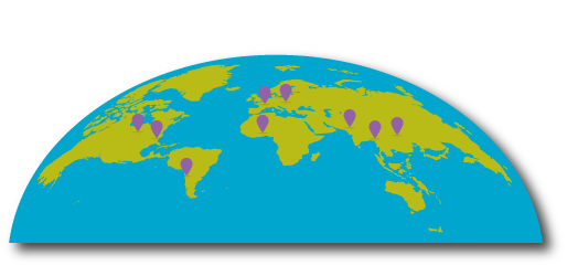 Illustrated map with location pins