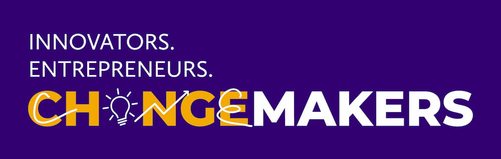 Laurier Changemakers logo with the words: Innovators. Entrepreneurs.