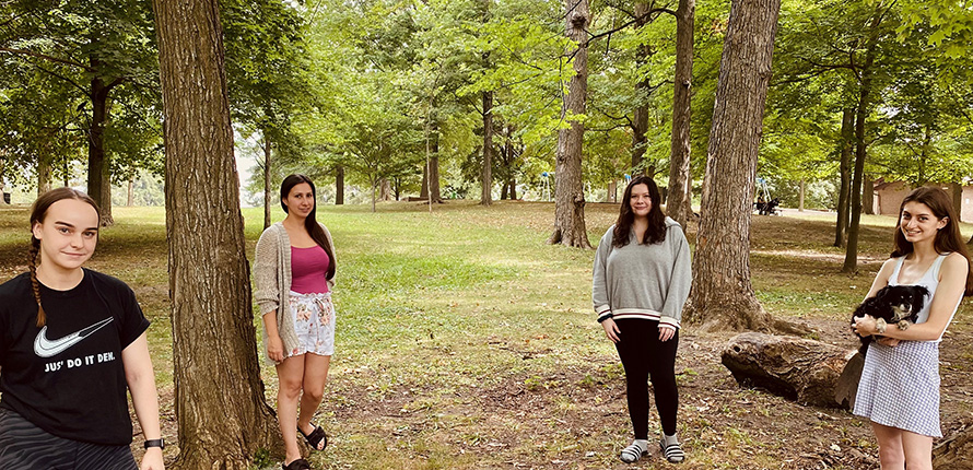 USRA participants Baillie Schmitz, Stephanie Absalom, Lauren McConnell and Jazlyn Salema