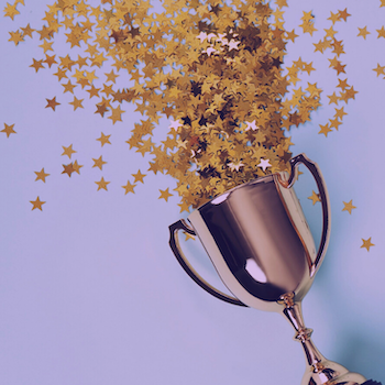 Trophy with stars spilling out