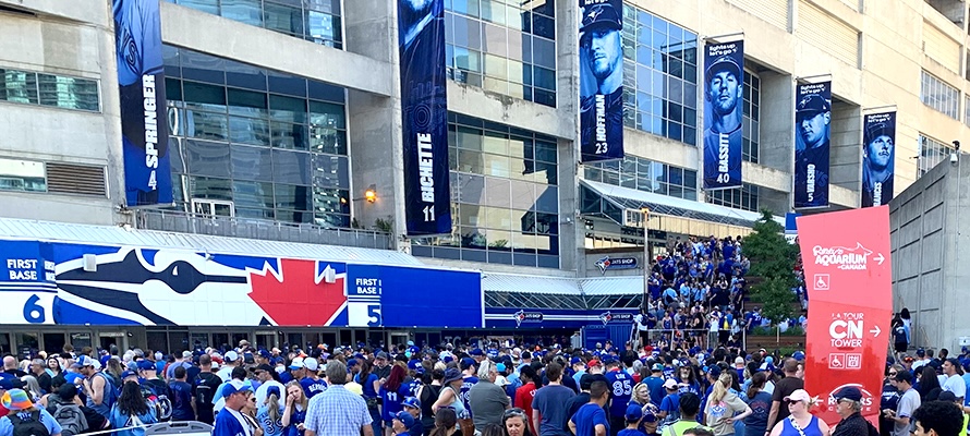Crowd outside Rogers Centre