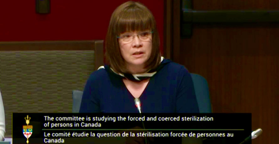 Morgan Holmes testifying before the Parliament of Canada