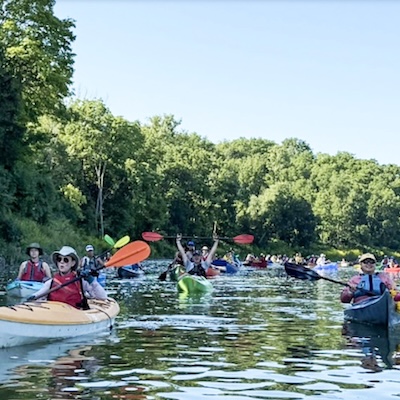 Two Row on the Grand paddlers