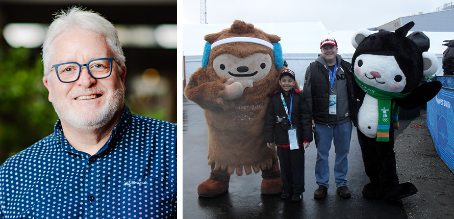 Stephen Wenn at the Vancouver 2010 Olympics with his son